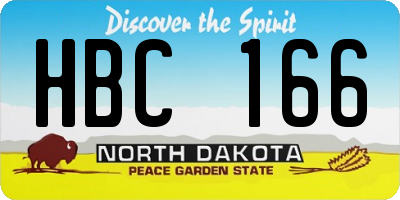 ND license plate HBC166