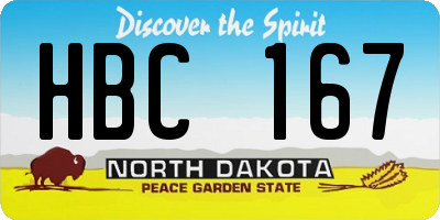 ND license plate HBC167