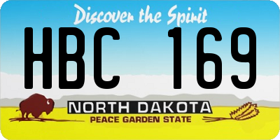 ND license plate HBC169