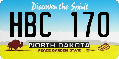 ND license plate HBC170