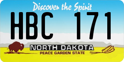 ND license plate HBC171