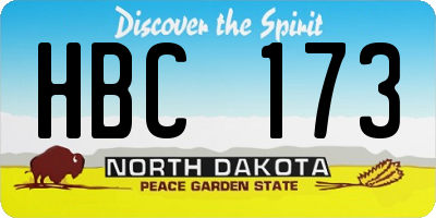 ND license plate HBC173