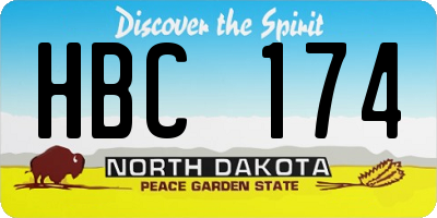 ND license plate HBC174