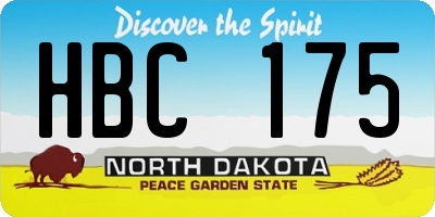 ND license plate HBC175