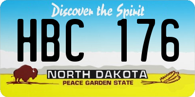 ND license plate HBC176