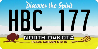 ND license plate HBC177