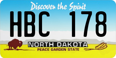 ND license plate HBC178