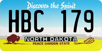 ND license plate HBC179