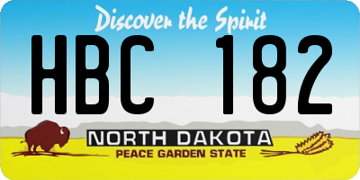 ND license plate HBC182