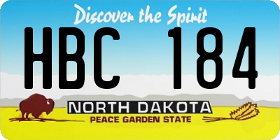 ND license plate HBC184