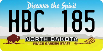 ND license plate HBC185