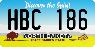 ND license plate HBC186