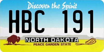 ND license plate HBC191