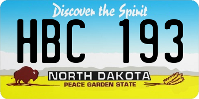 ND license plate HBC193