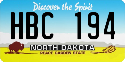 ND license plate HBC194