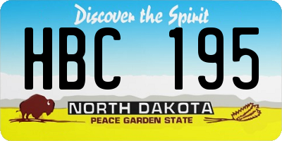 ND license plate HBC195