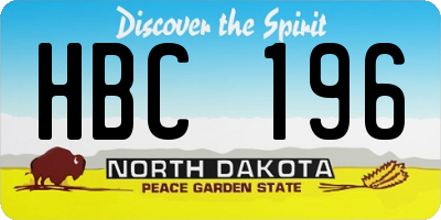 ND license plate HBC196