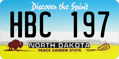 ND license plate HBC197