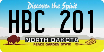 ND license plate HBC201