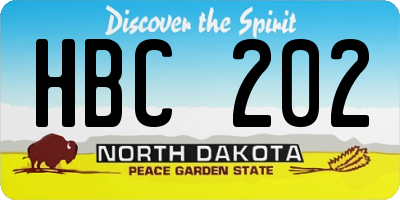 ND license plate HBC202