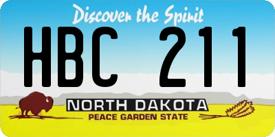 ND license plate HBC211
