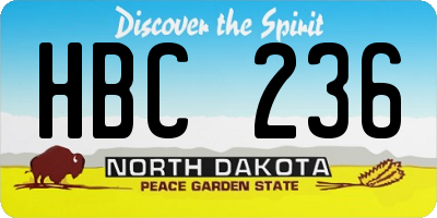 ND license plate HBC236