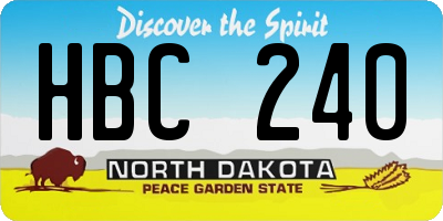 ND license plate HBC240