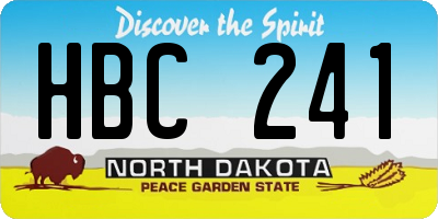 ND license plate HBC241