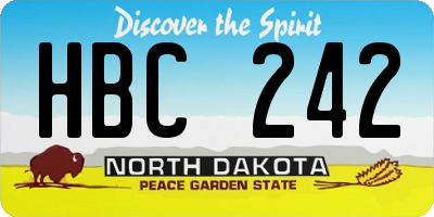 ND license plate HBC242