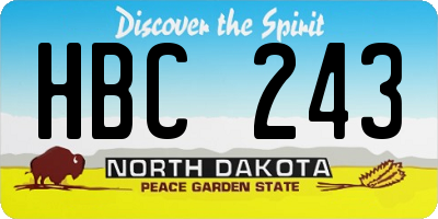 ND license plate HBC243