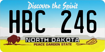 ND license plate HBC246