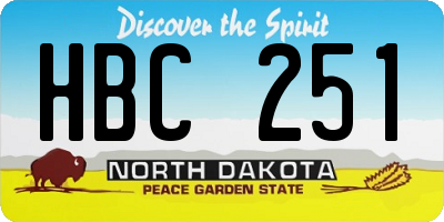 ND license plate HBC251