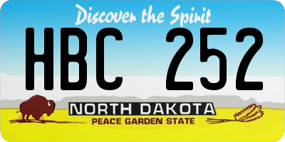 ND license plate HBC252