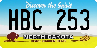 ND license plate HBC253