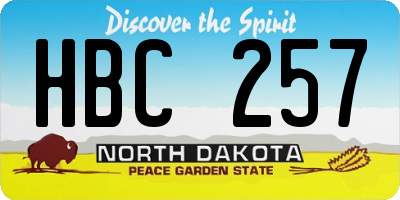 ND license plate HBC257
