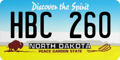 ND license plate HBC260