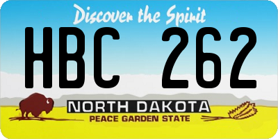 ND license plate HBC262