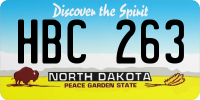 ND license plate HBC263