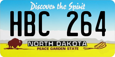 ND license plate HBC264