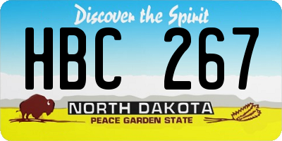 ND license plate HBC267