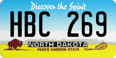 ND license plate HBC269