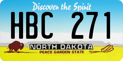 ND license plate HBC271
