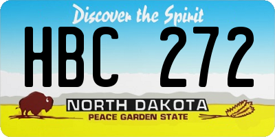 ND license plate HBC272