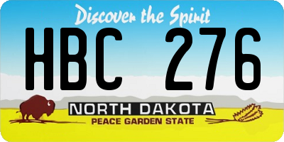 ND license plate HBC276