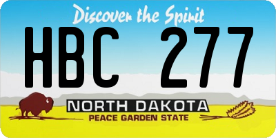 ND license plate HBC277