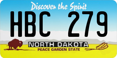 ND license plate HBC279