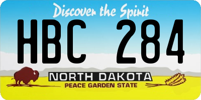 ND license plate HBC284