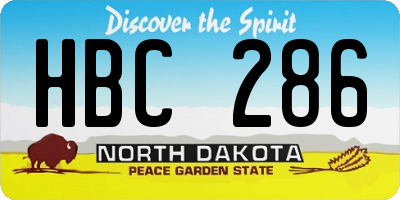 ND license plate HBC286