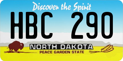 ND license plate HBC290