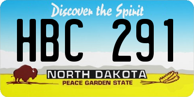 ND license plate HBC291